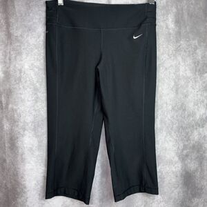 Nike Dri-Fit Cropped Black Womens Running Leggings size S small Straight Leg